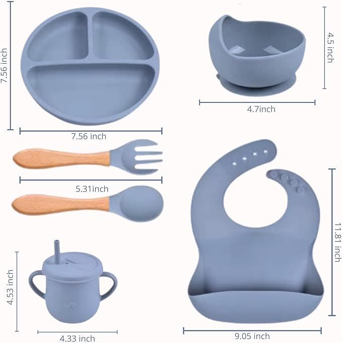 Food-Grade Silicone Baby Tableware Set – Bowls, Fork, Spoon, Bib & Partition Plate for Safe & Fun Mealtime 2 Smart Home, Kitchen & Everyday Gadgets | XTylr Food-Grade Silicone Baby Tableware Set – Bowls, Fork, Spoon, Bib & Partition Plate for Safe & Fun Mealtime - Image 2