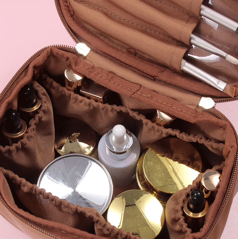 Mini Leather Cosmetic Bag for Women – Travel Makeup Organizer with Divider & Handle 2 Smart Home, Kitchen & Everyday Gadgets | XTylr Mini Leather Cosmetic Bag for Women – Travel Makeup Organizer with Divider & Handle - Image 2