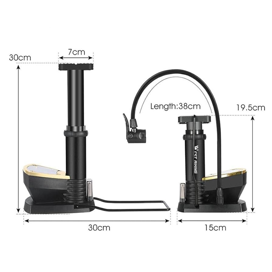 Portable Tire Floor Pump with Pressure Gauge – Mini Foot Inflator for Bikes, Cars & Sports 3 Smart Home, Kitchen & Everyday Gadgets | XTylr Portable Tire Floor Pump with Pressure Gauge – Mini Foot Inflator for Bikes, Cars & Sports - Image 3
