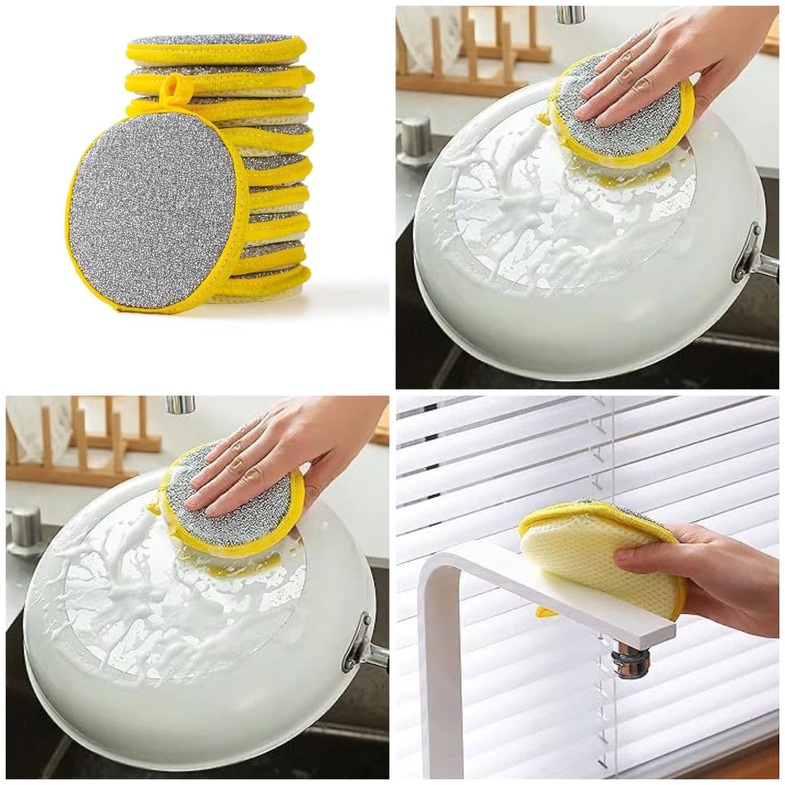 Dual-Sided Non-Scratch Dishwashing Scrub Sponge – Microfiber Nylon Scouring Cleaning Pad 1 Smart Home, Kitchen & Everyday Gadgets | XTylr Dual-Sided Non-Scratch Dishwashing Scrub Sponge – Microfiber Nylon Scouring Cleaning Pad