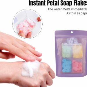 100PCS Portable Flower-Shaped Paper Soap Sheets – Disposable Travel Hand Washing Soap with Storage Box