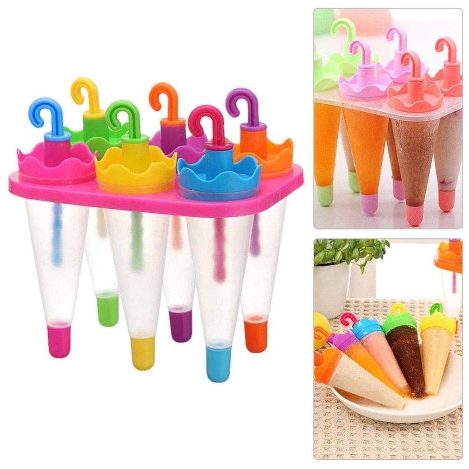 6-Piece Umbrella Shaped Popsicle & Ice Cream Mold Set – Reusable Frozen Ice Cube & Lolly Maker 3 Smart Home, Kitchen & Everyday Gadgets | XTylr 6-Piece Umbrella Shaped Popsicle & Ice Cream Mold Set – Reusable Frozen Ice Cube & Lolly Maker - Image 3