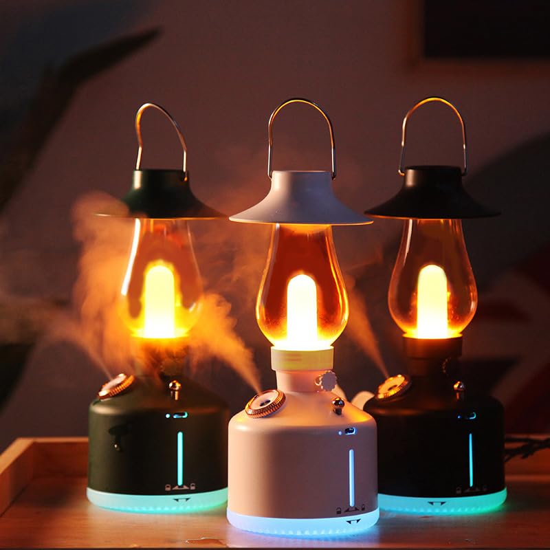 Vintage-Style Rechargeable Flame Humidifier Aromatherapy Diffuser with LED Night Light 2 Smart Home, Kitchen & Everyday Gadgets | XTylr Vintage-Style Rechargeable Flame Humidifier Aromatherapy Diffuser with LED Night Light - Image 2