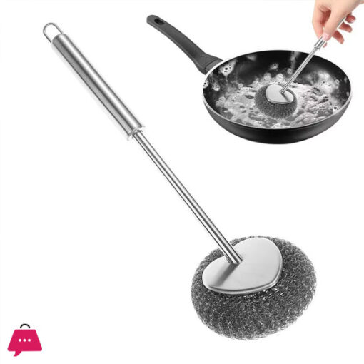 Stainless Steel Pot Dish Scrubber with Long Handle – Magic Cleaning Tool 1 Smart Home, Kitchen & Everyday Gadgets | XTylr Stainless Steel Pot Dish Scrubber with Long Handle – Magic Cleaning Tool