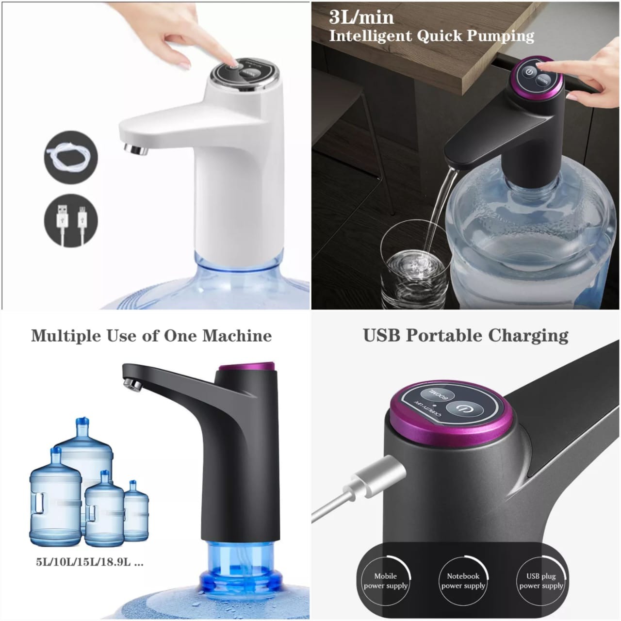Touch Screen Automatic Rechargeable Water Pump – Easy Fast Water Dispensing 5 Smart Home, Kitchen & Everyday Gadgets | XTylr Touch Screen Automatic Rechargeable Water Pump – Easy Fast Water Dispensing - Image 5