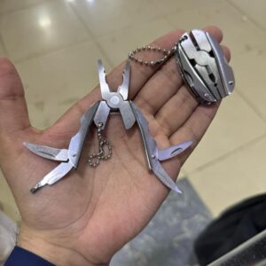 6-in-1 Stainless Steel Mini Multitool Pliers – Portable Keychain Tool for Outdoor and Everyday Use