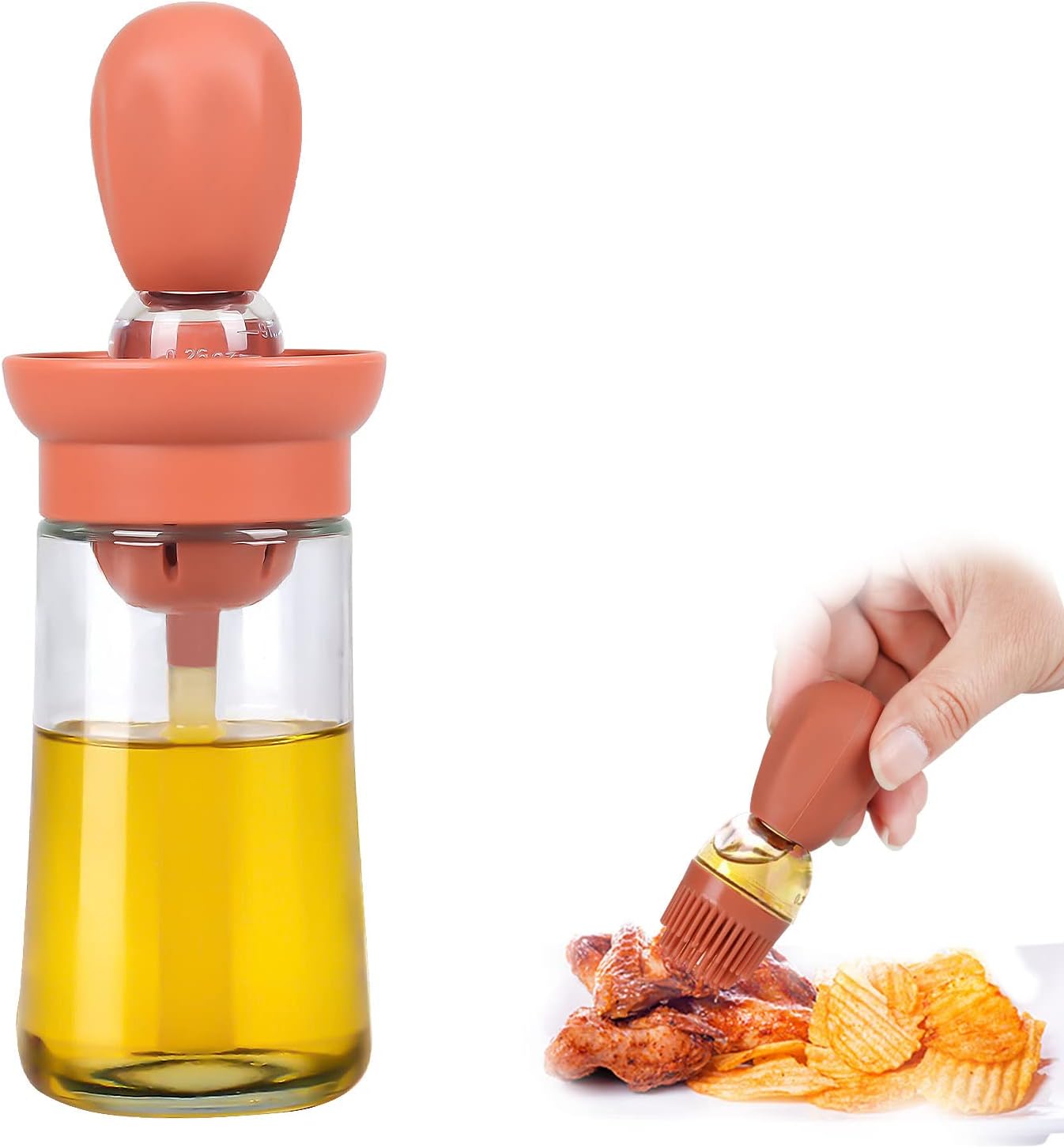 GrillMaster 2-in-1 Olive Oil Dispenser and Silicone Brush – Glass Bottle for Cooking and BBQ 1 Smart Home, Kitchen & Everyday Gadgets | XTylr GrillMaster 2-in-1 Olive Oil Dispenser and Silicone Brush – Glass Bottle for Cooking and BBQ