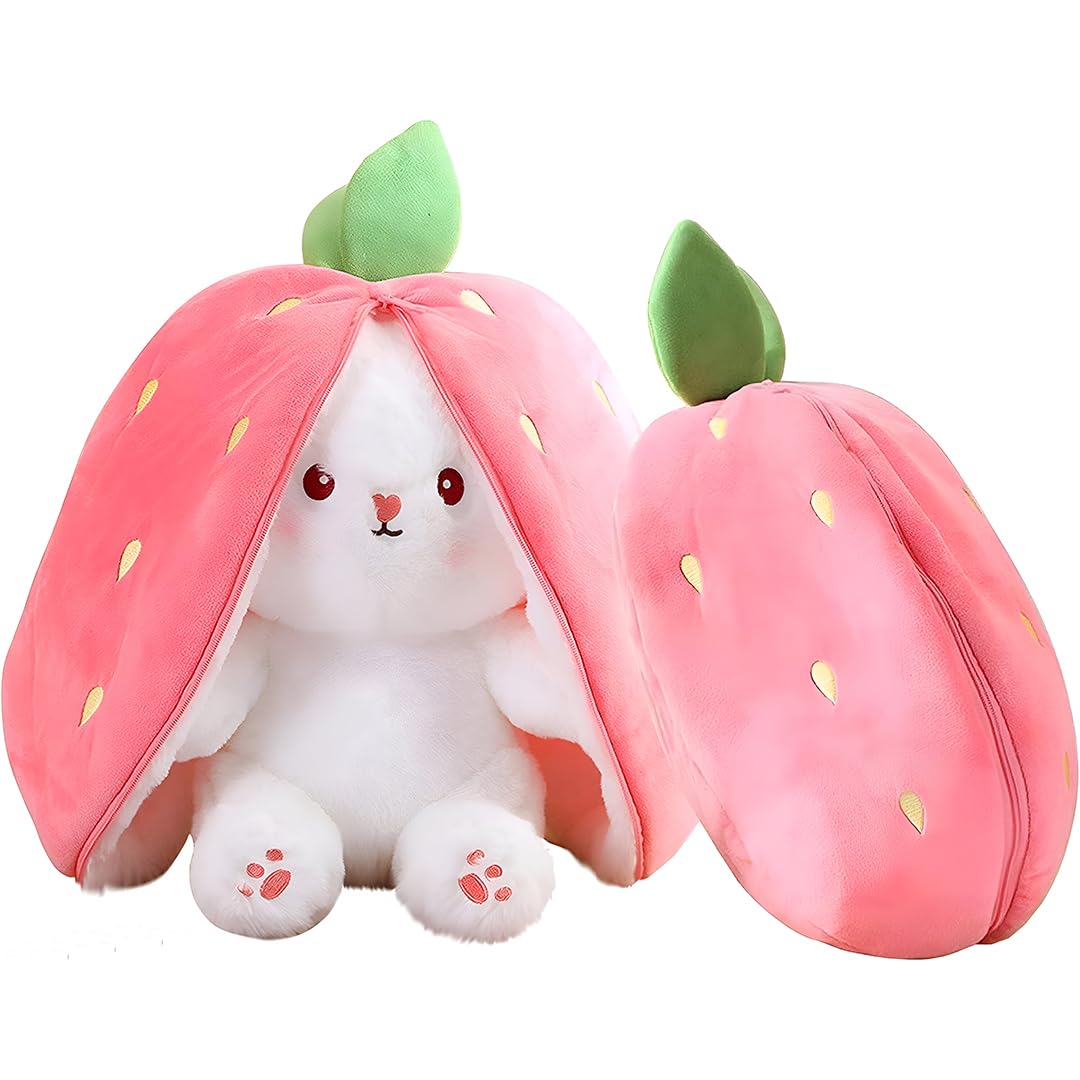 Reversible Bunny Carrot Plush Toy Pillow (18–20cm) – Cute Stuffed Animal with Zipper 1 Smart Home, Kitchen & Everyday Gadgets | XTylr Reversible Bunny Carrot Plush Toy Pillow (18–20cm) – Cute Stuffed Animal with Zipper