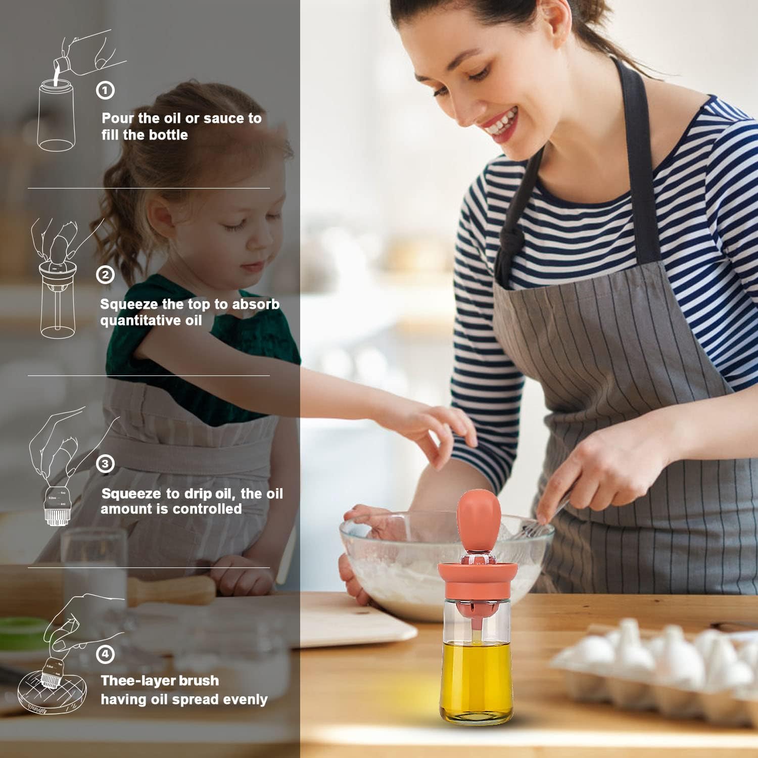 GrillMaster 2-in-1 Olive Oil Dispenser and Silicone Brush – Glass Bottle for Cooking and BBQ 6 Smart Home, Kitchen & Everyday Gadgets | XTylr GrillMaster 2-in-1 Olive Oil Dispenser and Silicone Brush – Glass Bottle for Cooking and BBQ - Image 6