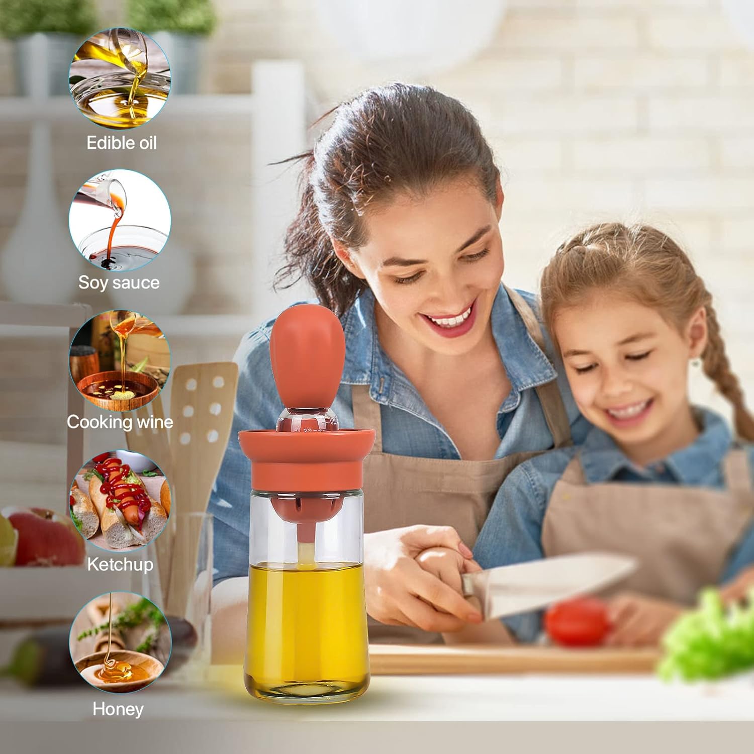 GrillMaster 2-in-1 Olive Oil Dispenser and Silicone Brush – Glass Bottle for Cooking and BBQ 2 Smart Home, Kitchen & Everyday Gadgets | XTylr GrillMaster 2-in-1 Olive Oil Dispenser and Silicone Brush – Glass Bottle for Cooking and BBQ - Image 2