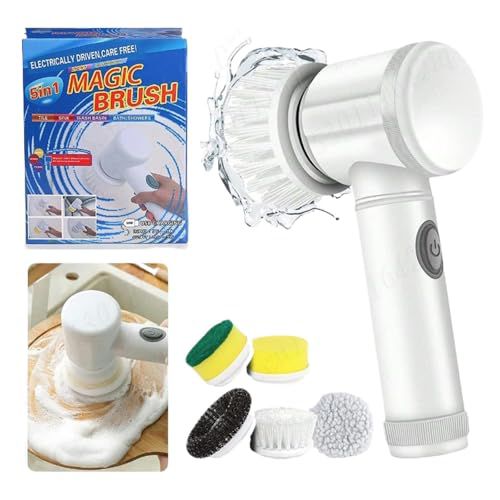 5-in-1 Rechargeable Magic Brush – Handheld Electric Cleaning Scrubber for Home, Kitchen, Bathroom and Car 1 Smart Home, Kitchen & Everyday Gadgets | XTylr 5-in-1 Rechargeable Magic Brush – Handheld Electric Cleaning Scrubber for Home, Kitchen, Bathroom and Car