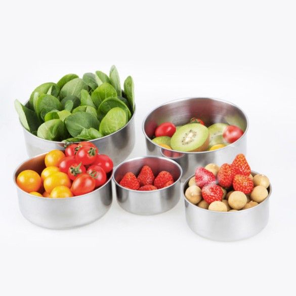 5-Piece Stainless Steel Mixing and Storage Bowl Set with Airtight Lids – Kitchen and Refrigerator Food Containers 4 Smart Home, Kitchen & Everyday Gadgets | XTylr 5-Piece Stainless Steel Mixing and Storage Bowl Set with Airtight Lids – Kitchen and Refrigerator Food Containers - Image 4