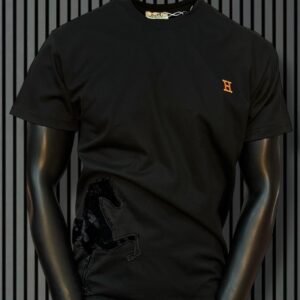 Men Premium Cotton Polo Style T-Shirt with Embroidered Horse Logo