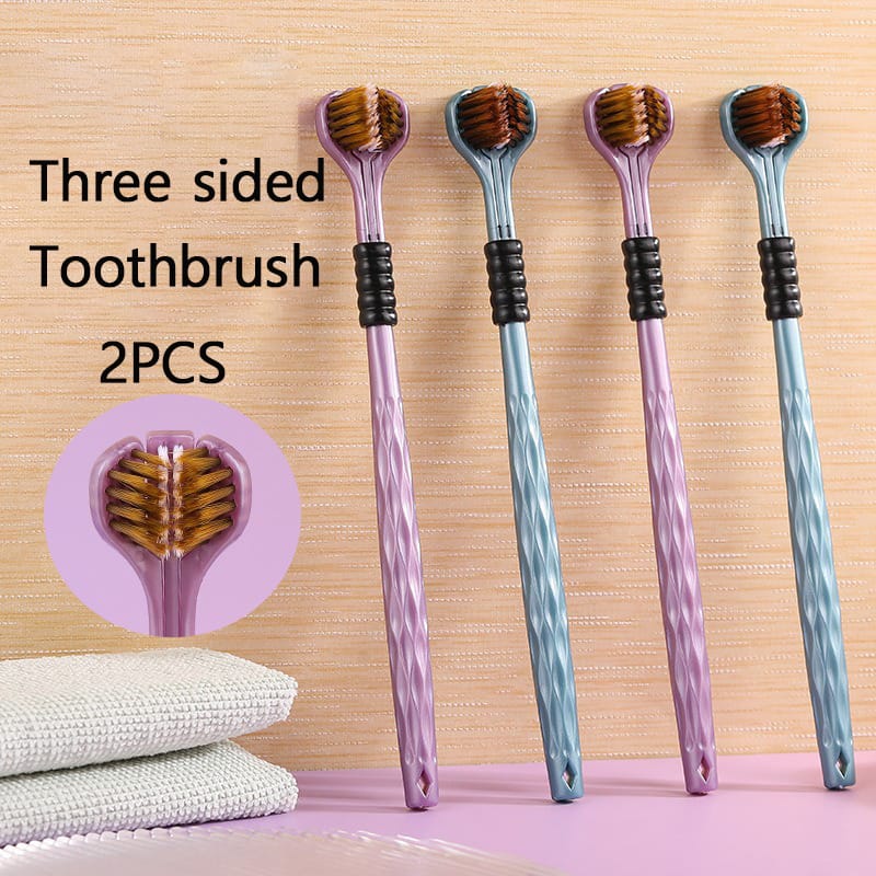 2PCS Triple Head Toothbrush – 360° Deep Cleaning Soft Bristle Toothbrush for Adults & Sensitive Teeth 5 Smart Home, Kitchen & Everyday Gadgets | XTylr 2PCS Triple Head Toothbrush – 360° Deep Cleaning Soft Bristle Toothbrush for Adults & Sensitive Teeth - Image 5