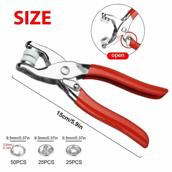Pliers Button Press Tool Kit with 50 Metal Snap Buttons – Sewing-Free Fastener Tool for DIY & Garment Repair 4 Smart Home, Kitchen & Everyday Gadgets | XTylr Pliers Button Press Tool Kit with 50 Metal Snap Buttons – Sewing-Free Fastener Tool for DIY & Garment Repair - Image 4