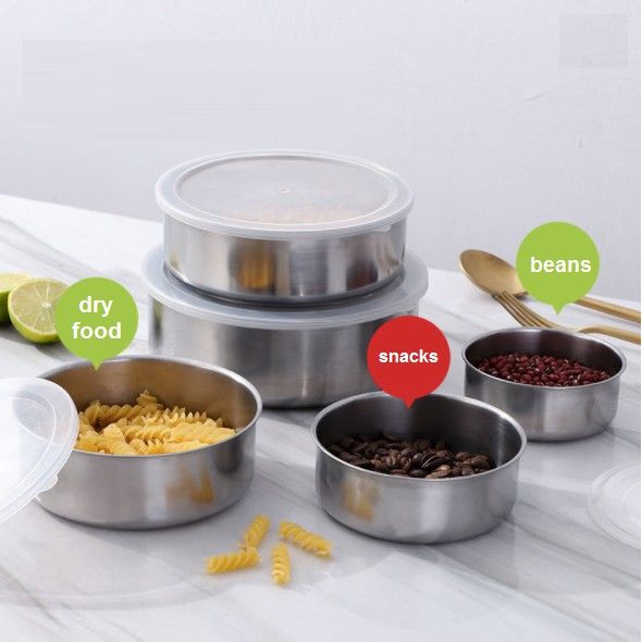 5-Piece Stainless Steel Mixing and Storage Bowl Set with Airtight Lids – Kitchen and Refrigerator Food Containers 2 Smart Home, Kitchen & Everyday Gadgets | XTylr 5-Piece Stainless Steel Mixing and Storage Bowl Set with Airtight Lids – Kitchen and Refrigerator Food Containers - Image 2
