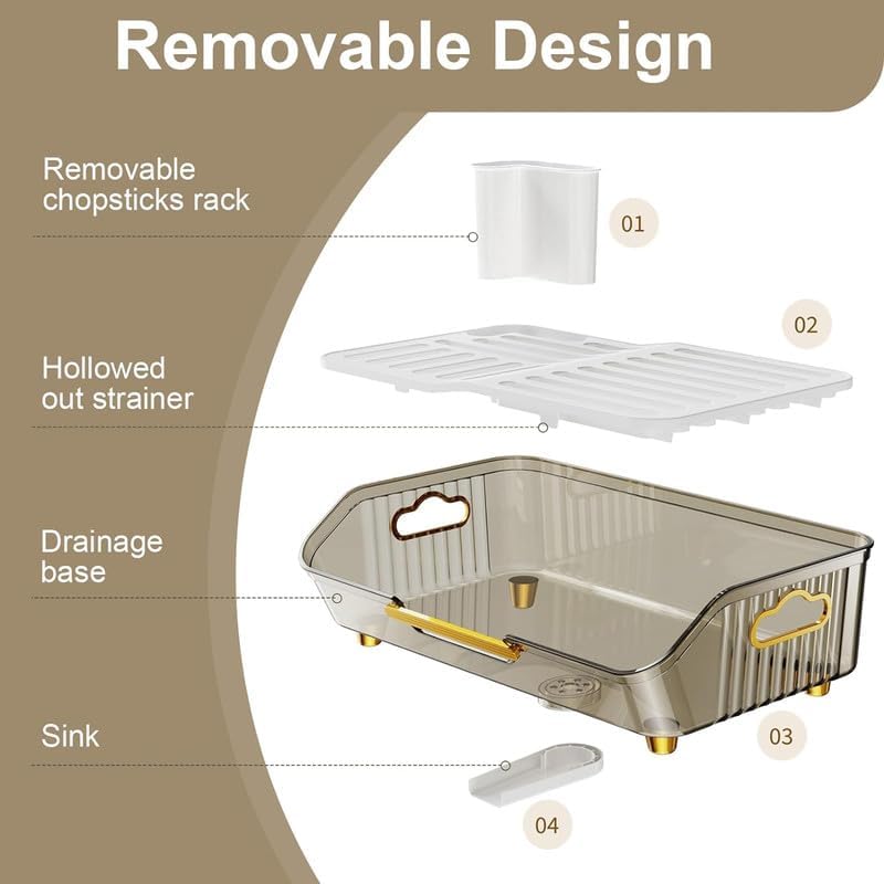 Luxury Acrylic Dish Drain Rack 4 Smart Home, Kitchen & Everyday Gadgets | XTylr Luxury Acrylic Dish Drain Rack - Image 4