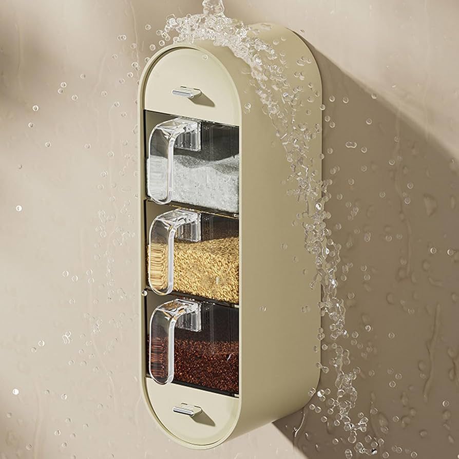 Wall-Mounted Multi-Compartment Spice Organizer – 5-Layer Punch-Free Clear Seasoning Storage Box with Spoons 2 Smart Home, Kitchen & Everyday Gadgets | XTylr Wall-Mounted Multi-Compartment Spice Organizer – 5-Layer Punch-Free Clear Seasoning Storage Box with Spoons - Image 2