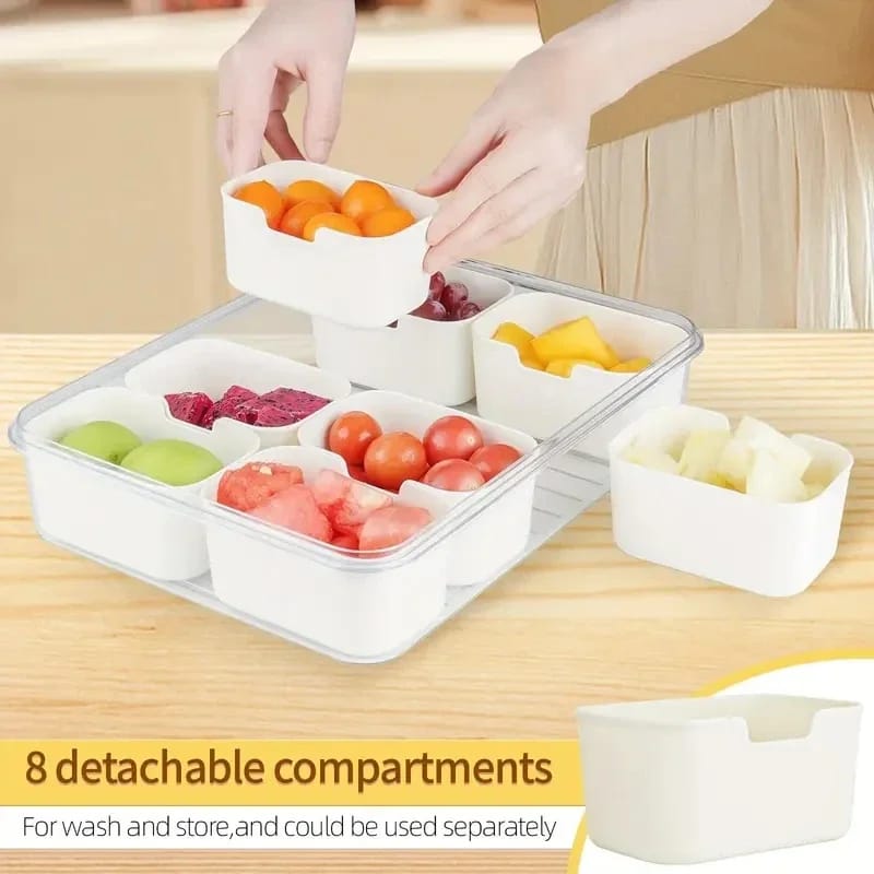 8-Compartment Snackle Box – Portable Divided Serving Tray with Lid and Handle 2 Smart Home, Kitchen & Everyday Gadgets | XTylr 8-Compartment Snackle Box – Portable Divided Serving Tray with Lid and Handle - Image 2