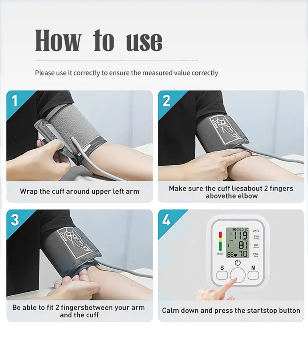 Digital Blood Pressure Monitor – USB Powered Automatic Upper Arm BP Machine 4 Smart Home, Kitchen & Everyday Gadgets | XTylr Digital Blood Pressure Monitor – USB Powered Automatic Upper Arm BP Machine - Image 4