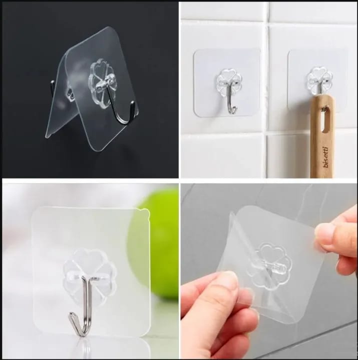 Transparent Heavy-Duty Adhesive Hooks Waterproof Wall Hooks 1 Smart Home, Kitchen & Everyday Gadgets | XTylr Transparent Heavy-Duty Adhesive Hooks Waterproof Wall Hooks