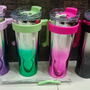 1200ml Stainless Steel Insulated Tumbler – Double Shade Hot and Cold Cup with Steel Straw