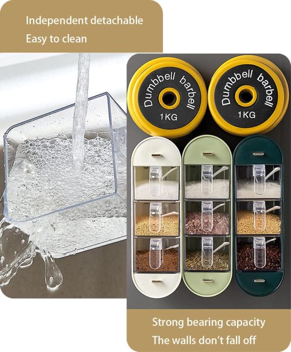 Wall-Mounted Multi-Compartment Spice Organizer – 5-Layer Punch-Free Clear Seasoning Storage Box with Spoons 3 Smart Home, Kitchen & Everyday Gadgets | XTylr Wall-Mounted Multi-Compartment Spice Organizer – 5-Layer Punch-Free Clear Seasoning Storage Box with Spoons - Image 3