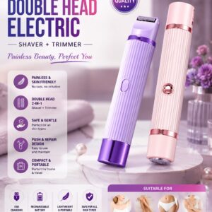2 in 1 Women's Electric Shaver & Hair Remover | Wet & Dry Facial and Body Trimmer