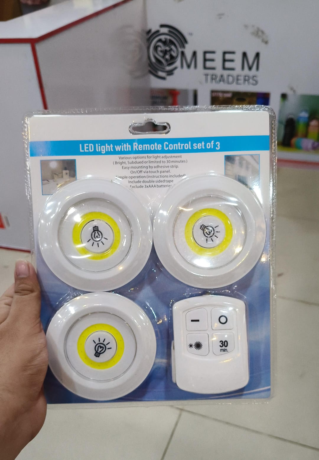 Pack of 3 Tap LED Lights with Remote Control | Wireless Cabinet & Closet Lights 1 Smart Home, Kitchen & Everyday Gadgets | XTylr Pack of 3 Tap LED Lights with Remote Control | Wireless Cabinet & Closet Lights